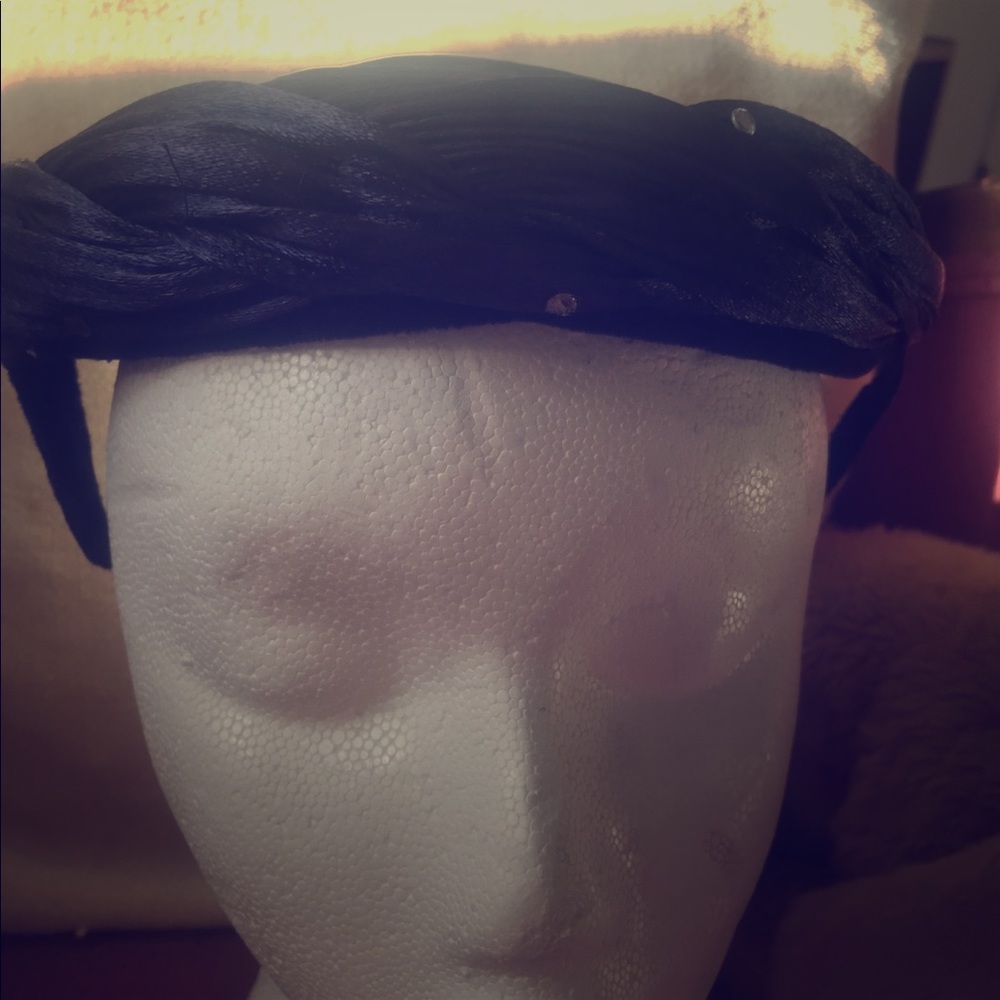 Vintage Navy Blue Ladies Satin Hat